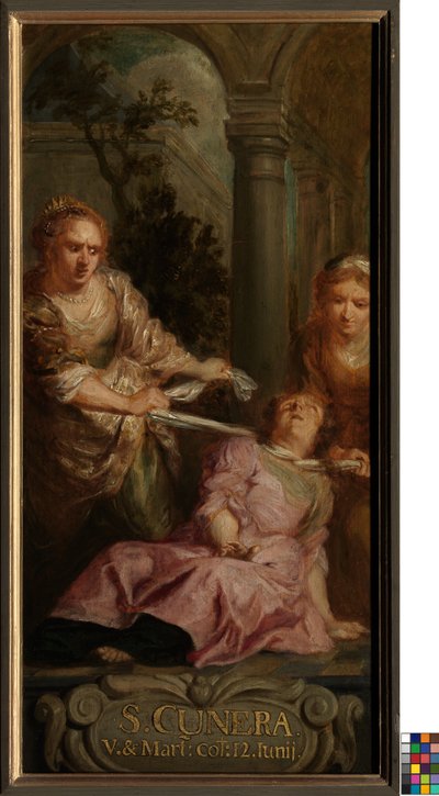 El martirio de la Santa Cunera (óleo sobre lienzo) de School Flemish