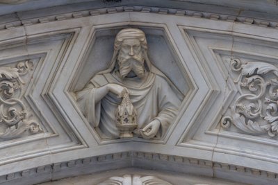 Cristo, (detalle) del relieve alrededor del portal lateral, catedral de Santa María del Fiore, Florencia (Lista del Patrimonio Mundial de la UNESCO) de School Florentine