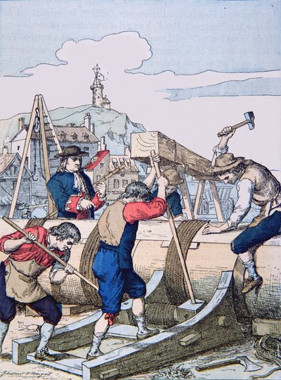 Astillero en la época de Luis XIV de School French
