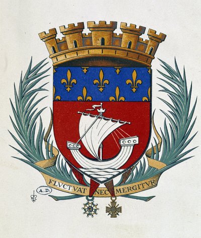 Blasón de París “Fluctuat Nec Mergitur” de School French