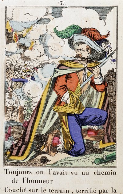 Capitán Fracasse - Imagen de Epinal “Siempre lo habíamos visto en el camino del honor...” novela de Théophile Gautier (1811-1872) de School French