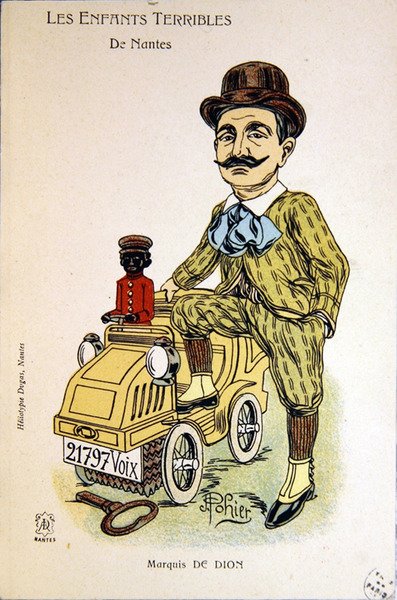 Caricatura del Marqués de Dion, c.1900 de School French