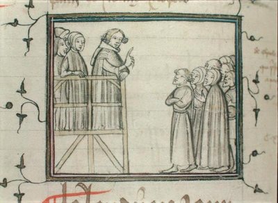 Carlos V (1338-80) el Sabio predicando en Les Halles, París, en 1364 de School French