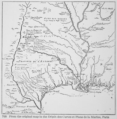 América colonial: mapa de Luisiana, Nueva Francia de School French