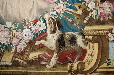 (detalle) de uno de los tapices de Gobelinos en la Galería del Regente de School French