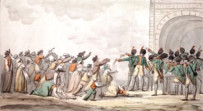 Reparto de asignaciones, Revolución Francesa (grabado en color) de School French