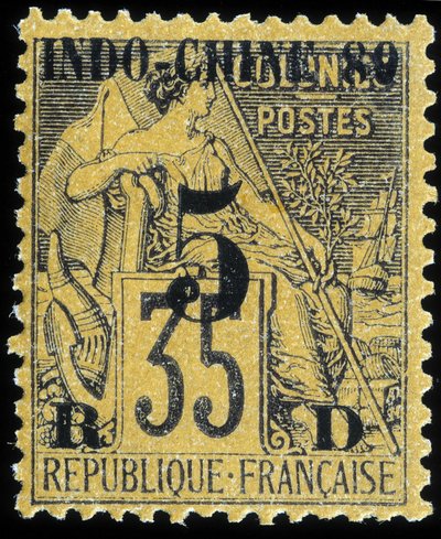 Sello de Indochina Francesa de School French