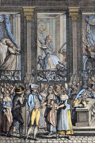 Revolución Francesa - La terrible noche del 5 al 6 de octubre de 1789 en Versalles - agresión a Luis XVI y María Antonieta de School French
