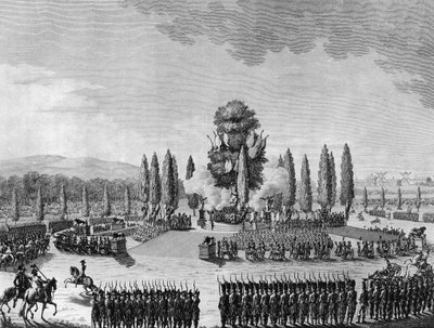 Revolución Francesa: Fiesta republicana de las victorias en el campo de Marte en París el 10 de prairial Año IV (29 de mayo) de School French