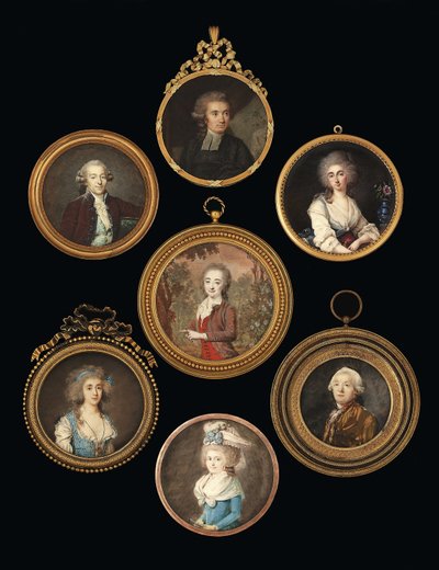 Grupo de miniaturas de varios artistas de School French