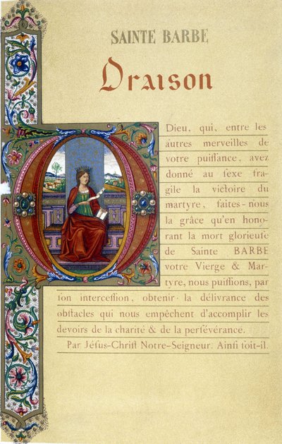 Oración de la Santa Barba de School French