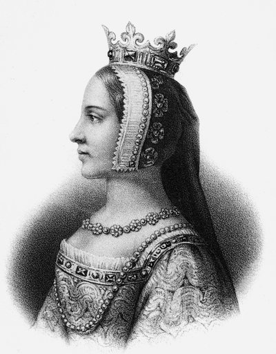 Jeanne de Boulogne, bisnieta de Robert V, Conde de Auvernia (grabado) de School French