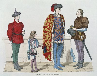 Paje, señor y ayuda de cámara de School French