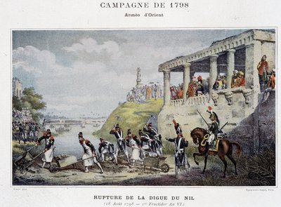 Ruptura de la presa del Nilo - en “Victoires et Conquêtes des Armées Françaises”, París, s.f. de School French