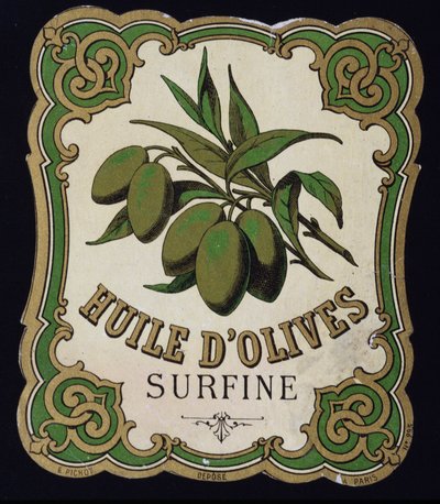 Etiqueta de aceite de oliva Surfine de School French