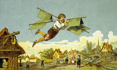 La huida del cerrajero, Le Besnier (litografía en color) de School French