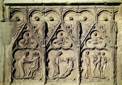 La historia de Adán y Eva, del portal norte de la fachada principal de School French