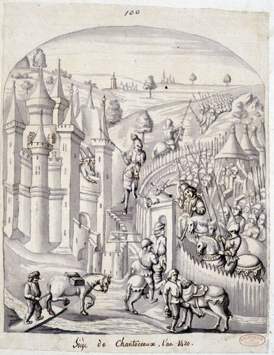 El asedio de Chantoceaux, en el año 1420 de School French