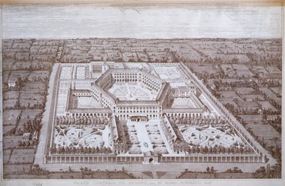 Vista de la prisión de mujeres de Rennes diseñada por el arquitecto Alfred Normand, publicada por Intime-Club, París de School French