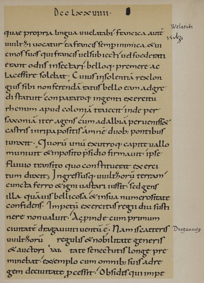 Relato del cruce del río Elba por Carlomagno, 789 de School German