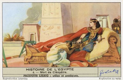 Muerte de Cleopatra, Tarjeta Liebig (impresión) de School German