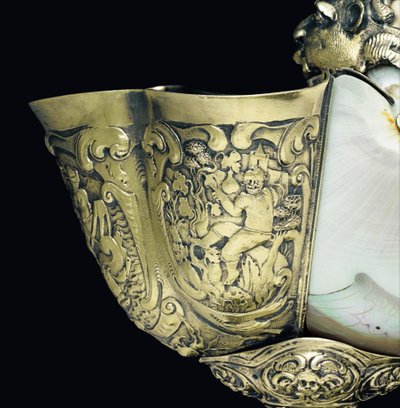 Copa de nautilo montada, Nagyszeben, mediados del siglo XVII (detalle) de School Hungarian