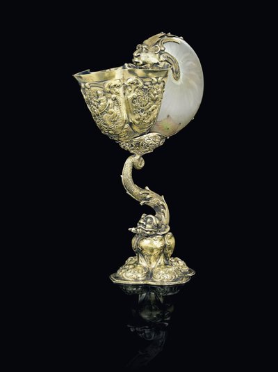 Copa de nautilus montada, Nagyszeben, mediados del siglo XVII de School Hungarian