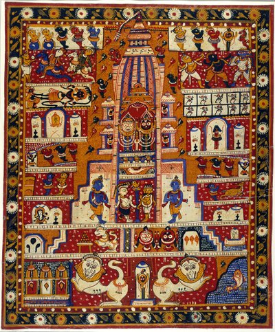 Añadir MS Or 3721 Diagrama del templo de Jagannath, c.1930 (acuarela sobre papel) de School Indian