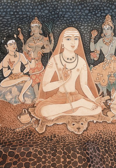 Adi Sankara (acuarela sobre papel) de School Indian