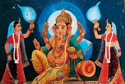 Representación de Ganesh, Benarés, India de School Indian