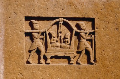 Detalle de uno de los templos jainistas de Lodurva (piedra) de School Indian