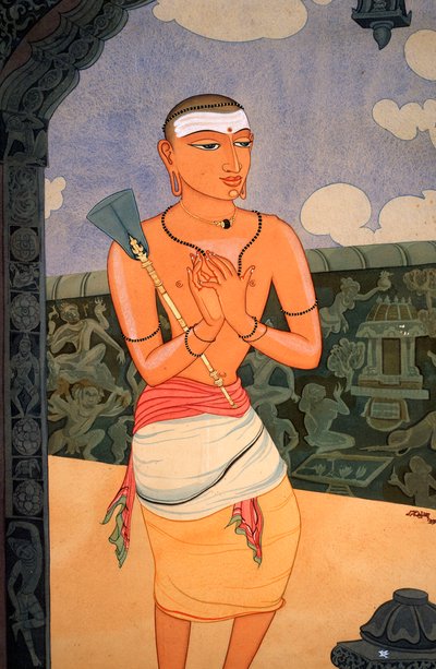 Monje hindú (acuarela sobre papel) de School Indian