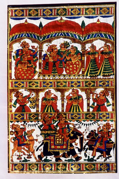 Pintura sobre tela en miniatura, India de School Indian