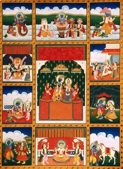 Pintura en miniatura de Dus Avtar de School Indian