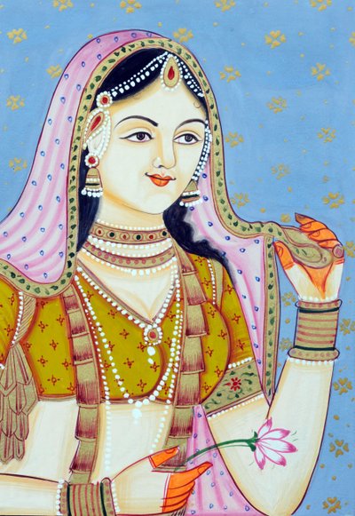 Pintura en miniatura de Jodha Bai de School Indian