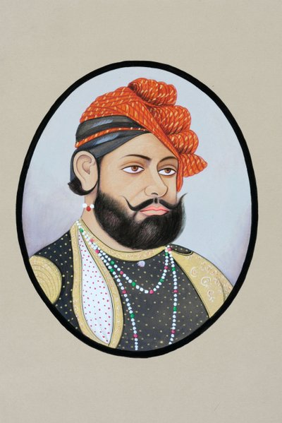 Pintura en miniatura del Maharajá Jaswant Singh de School Indian