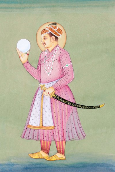 Pintura en miniatura del emperador mogol Jahangir de School Indian