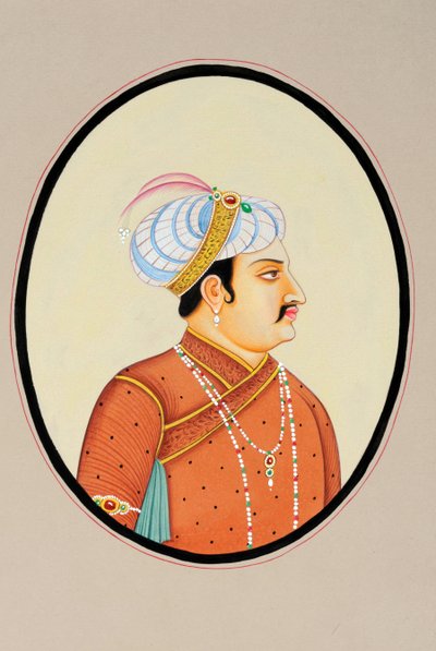 Pintura en miniatura del emperador mogol Jahangir de School Indian