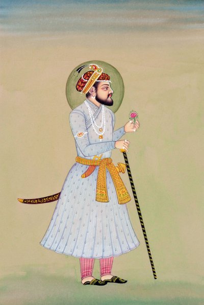 Pintura en miniatura del emperador mogol Shah Jahan de School Indian