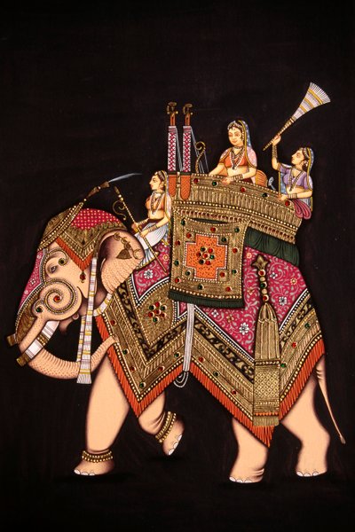 Pintura en miniatura de Mumtaz Mahal sobre papel de School Indian