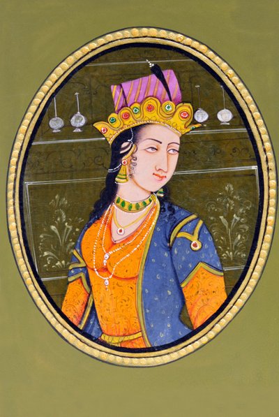 Pintura en miniatura de la reina Noorjahan India Asia de School Indian