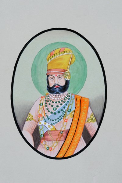 Jadeo en miniatura del Maharajá Jaswant Singh Jodhpur de School Indian