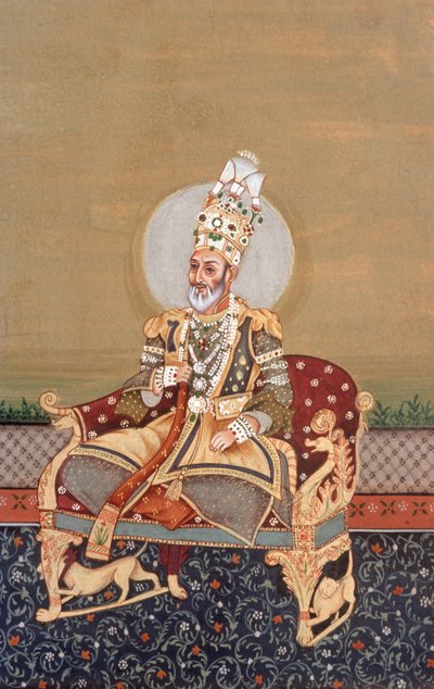 Pintura en miniatura mogola Bahadurshah Jafer de School Indian