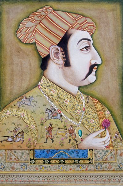 Pintura mogola en miniatura de Akbar de School Indian