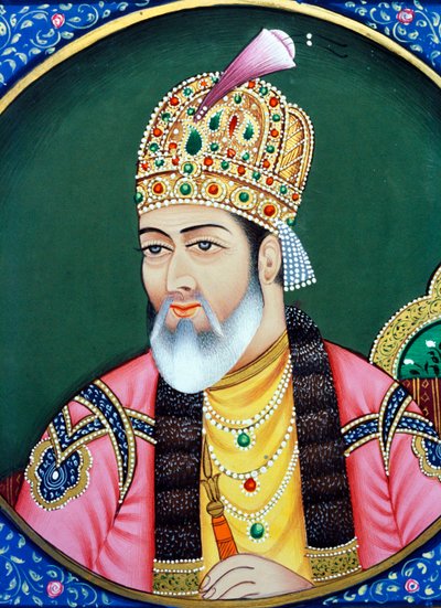 Pintura en miniatura sobre papel del emperador mogol Shah Jahan de School Indian