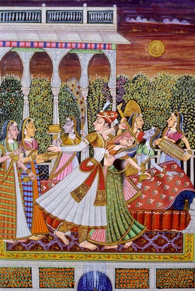 Pintura en miniatura de reyes mogoles de School Indian