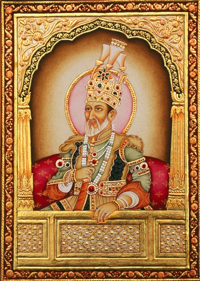 Pintura mogol en miniatura Bahadur Shah Zafar de School Indian