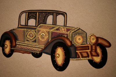 Pintura del antiguo patrón del coche real, India de School Indian