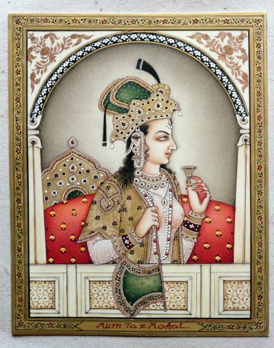 Retrato de Arjumand Banu Begum (m. 1631) Mumtaz-i Mahal de School Indian
