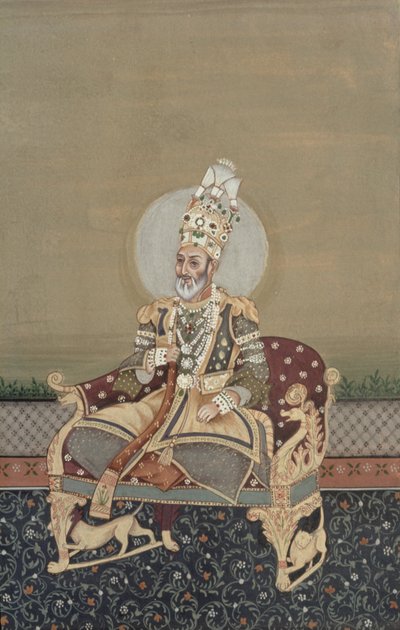 Retrato de Bahadur Shah II (1775-1862) de School Indian